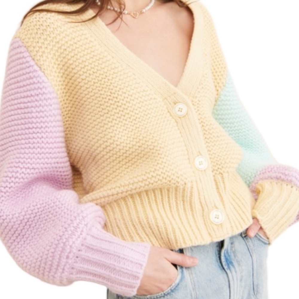 For Love And Lemons Pastel Knit Cardigan
